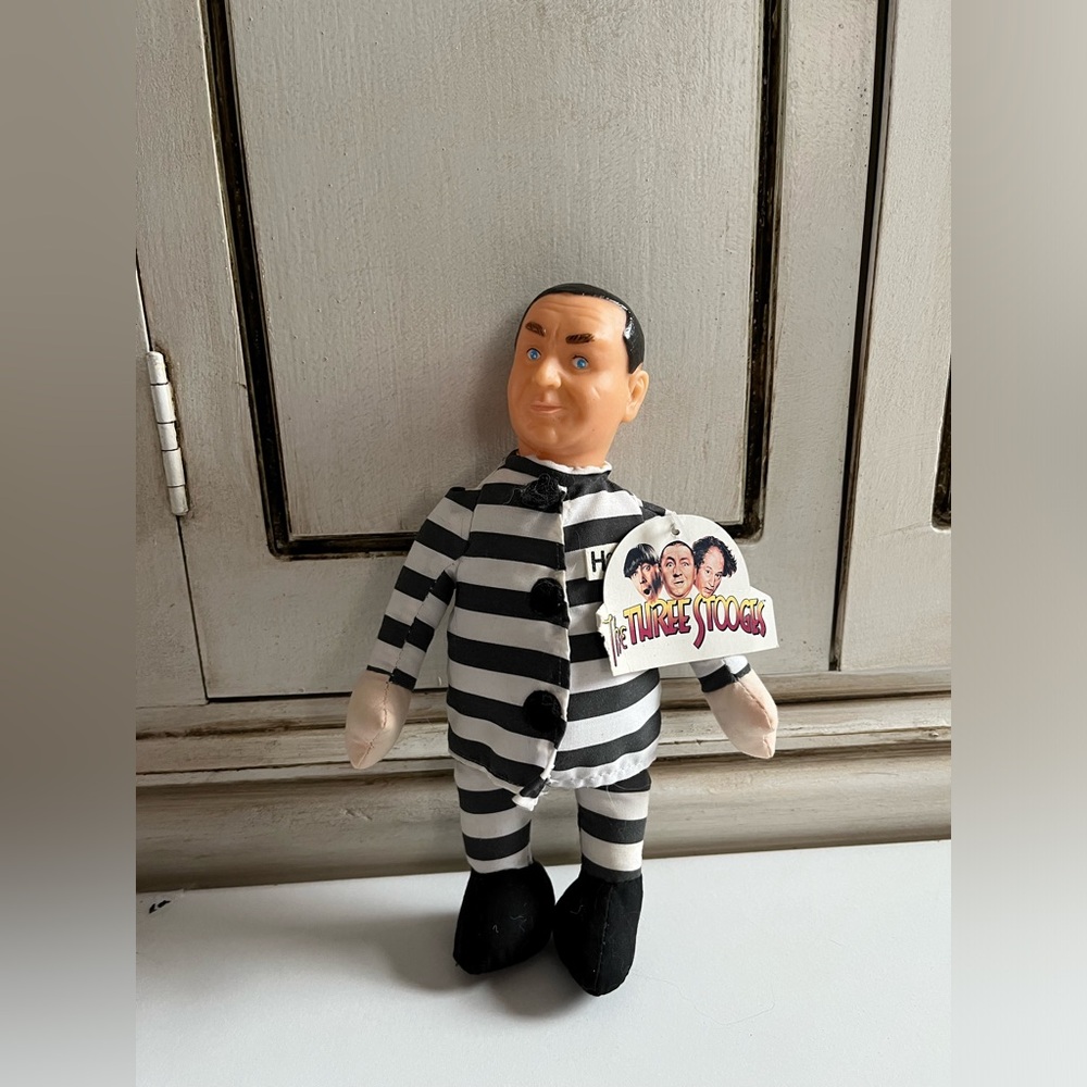 Vintage Three Stooges Curly w/Prison Outfit Play by Play 1999 15"